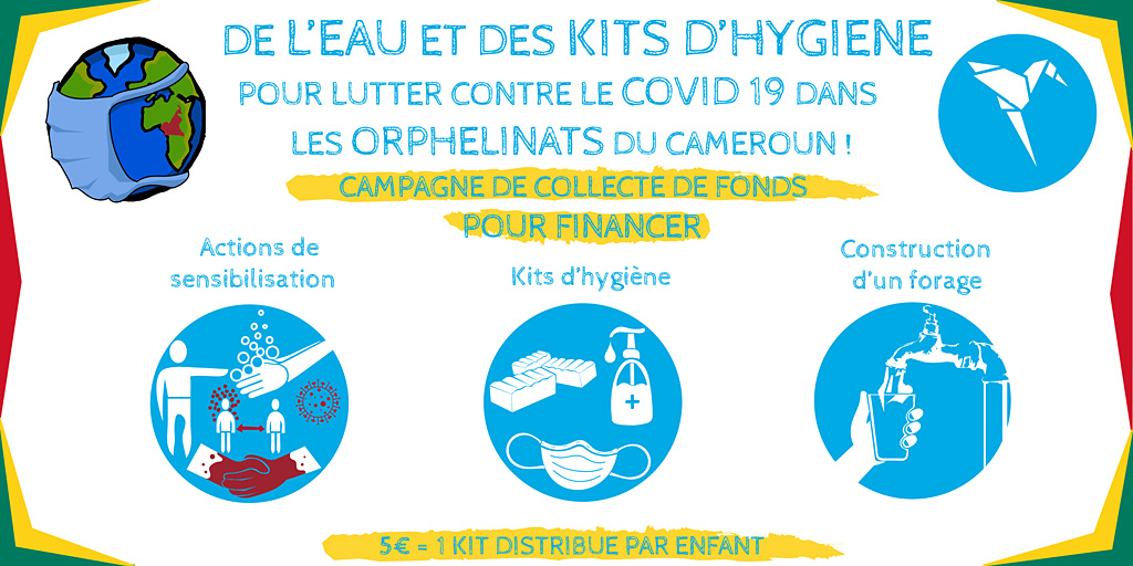 Campagne « de l'eau et des kits d'hygiène pour lutter contre le COVID-19 dans les orphelinats du Cameroun » avec LifeTime Projects